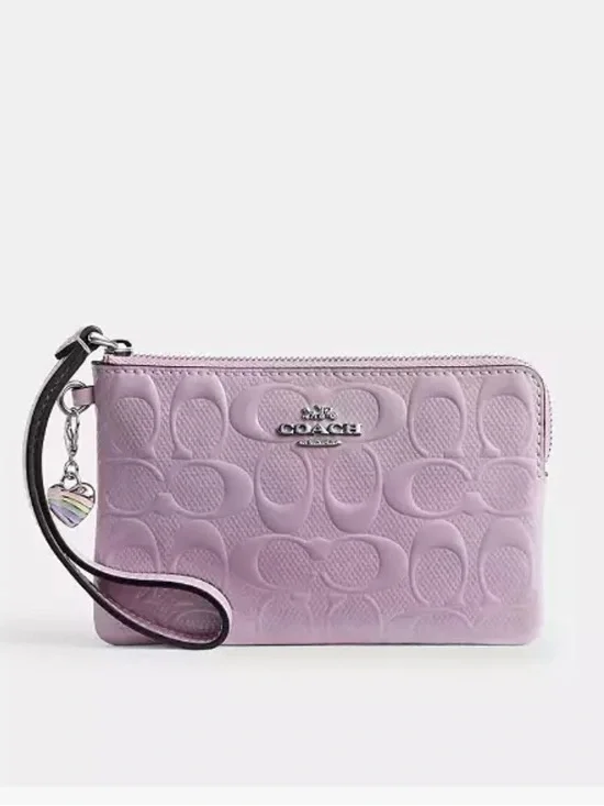 Coach Corner Zip Wristlet Wallet with Charm - Picture 2 of 10